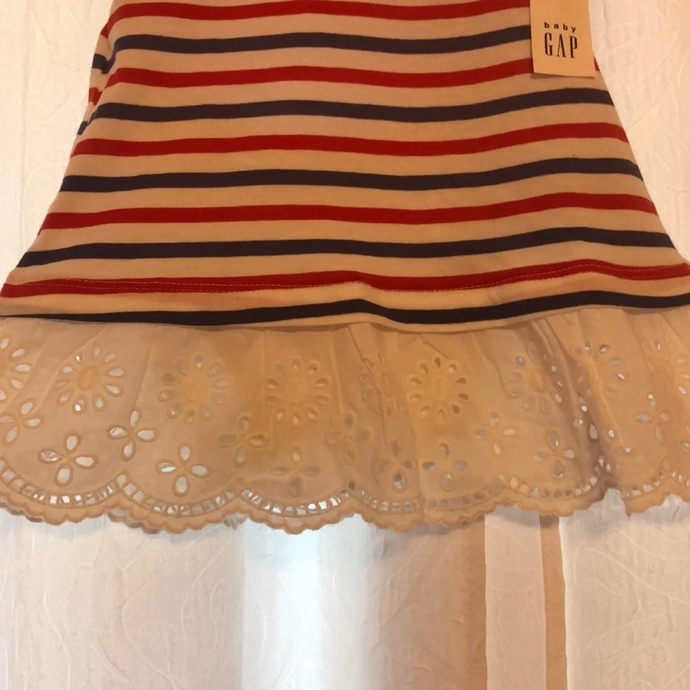 Baby Gap NWT  red and blue striped dress size 6-12 M